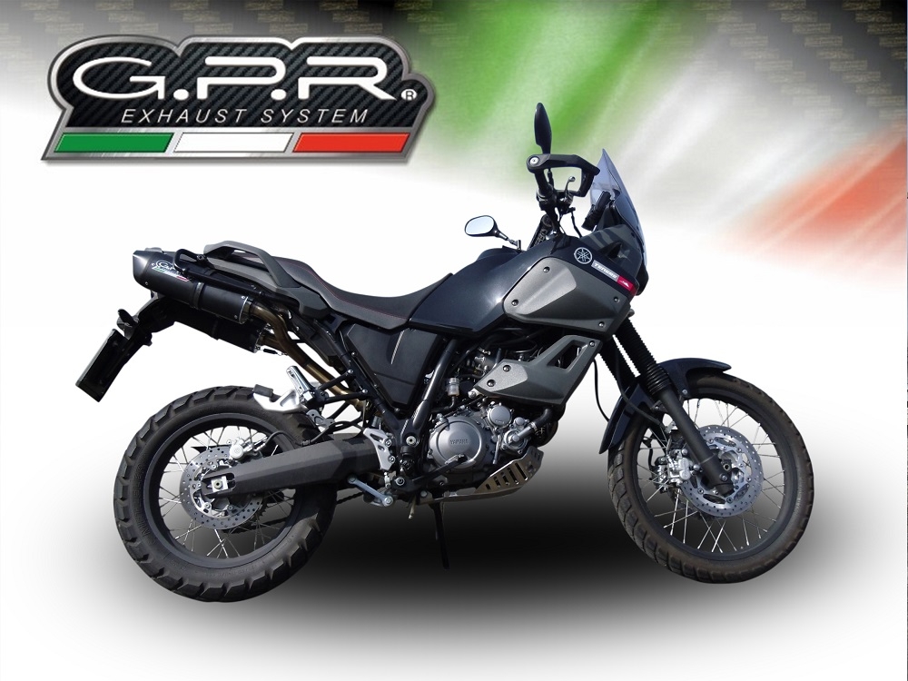 Escape compatível com Yamaha Xt 660 Z Teneré 2008-2016, Furore Nero, Par de silenciosos de escape homologadas, com db killer removível e tubos de ligação específicos 