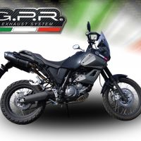 Escape compatível com Yamaha Xt 660 Z Teneré 2008-2016, Furore Nero, Par de silenciosos de escape homologadas, com db killer removível e tubos de ligação específicos 