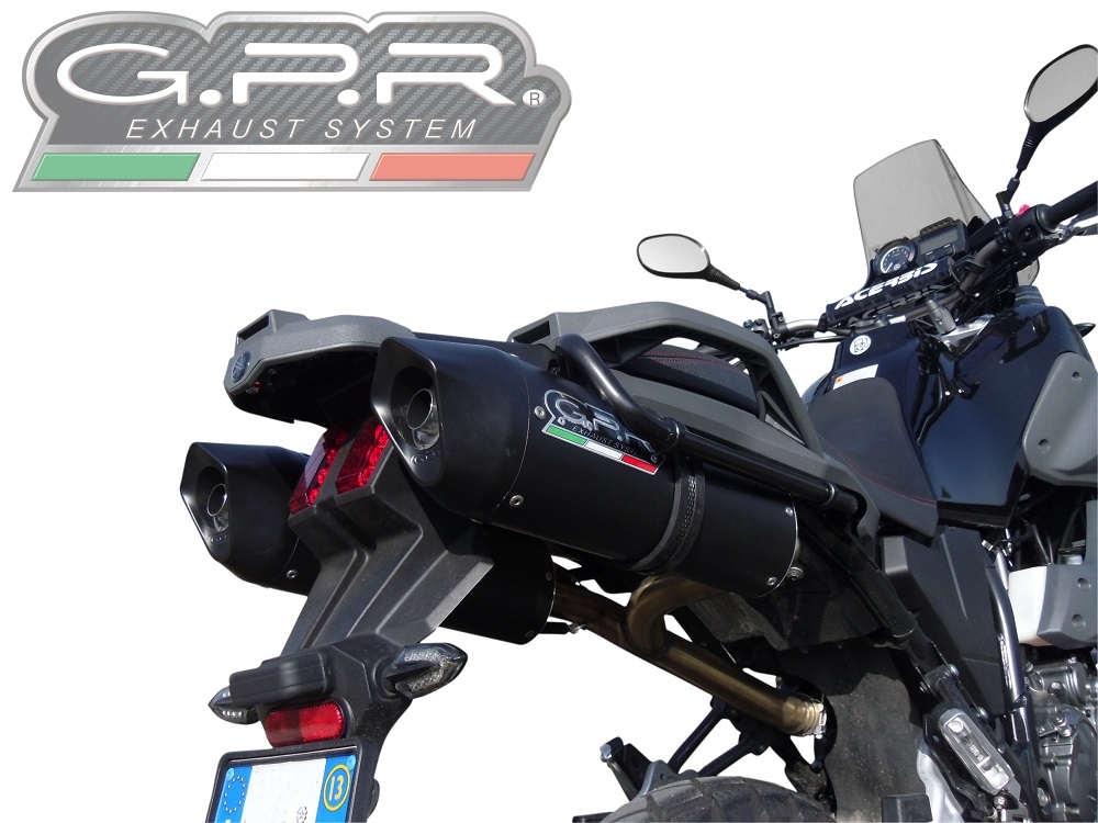 Escape compatível com Yamaha Xt 660 Z Teneré 2008-2016, Furore Nero, Par de silenciosos de escape homologadas, com db killer removível e tubos de ligação específicos 