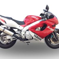 Escape compatível com Yamaha YZF 1000 R Thunderace 1996-2003, Inox Tondo, Silenciador de escape, aprovado, montagem com flange específico (bolt-on), com db killer removível 