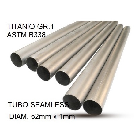 Escape compatível com Cafè Racer Cafè Racer 1-, Tubo titanio seamless D. 52mm X 1mm L.1000mm,  