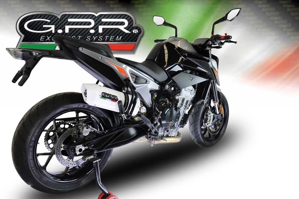 Escape compatível com Ktm Duke 790 2021-2024, Albus Evo4, Escape legal, homologado, silenciador com db killer removível e tubo de ligação específico 