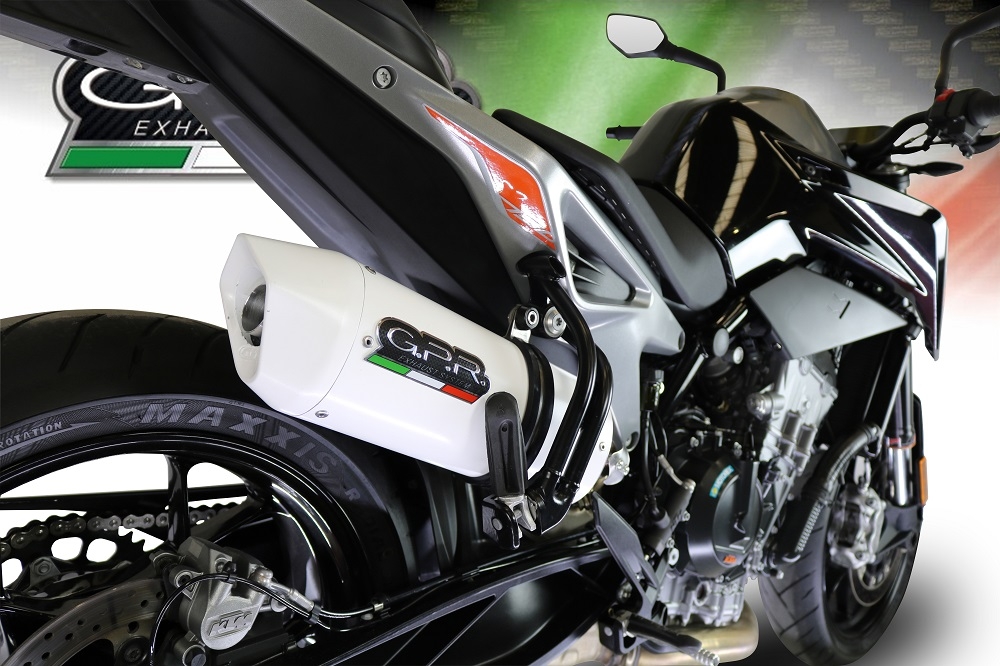 Escape compatível com Ktm Duke 790 2021-2024, Albus Evo4, Escape legal, homologado, silenciador com db killer removível e tubo de ligação específico 