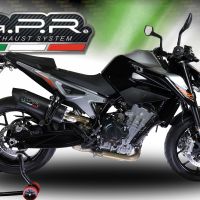 Escape compatível com Ktm Duke 790 2017-2020, Furore Nero, Sistema racing Silencioso com tubo de ligação 