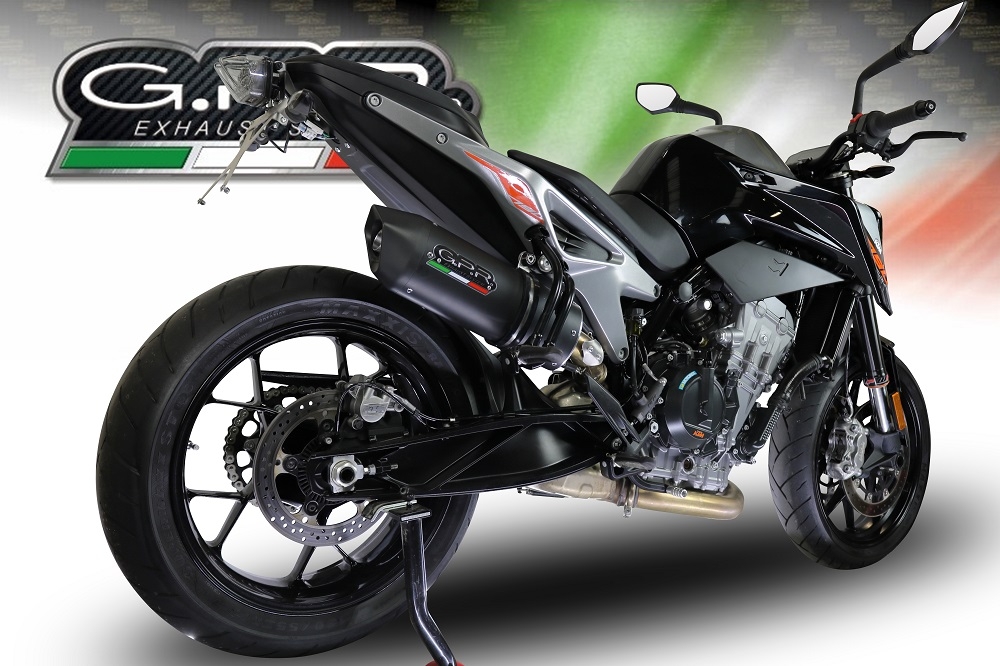 Escape compatível com Ktm Duke 790 2017-2020, Furore Nero, Sistema racing Silencioso com tubo de ligação 