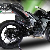 Escape compatível com Ktm Duke 790 2017-2020, Furore Nero, Sistema racing Silencioso com tubo de ligação 