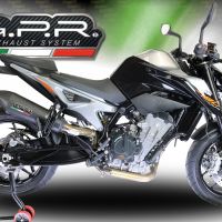 GPR escape compatível com  Ktm Duke 790 2021-2024, New Grand Prix Evo Black Titanium, Escape legal, homologado, silenciador com db killer removível e tubo de ligação específico 