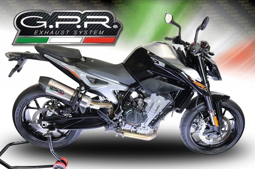 GPR escape compatível com  Ktm Duke 790 2017-2020, New Grand Prix Evo Titanium, Sistema racing Silencioso com tubo de ligação 