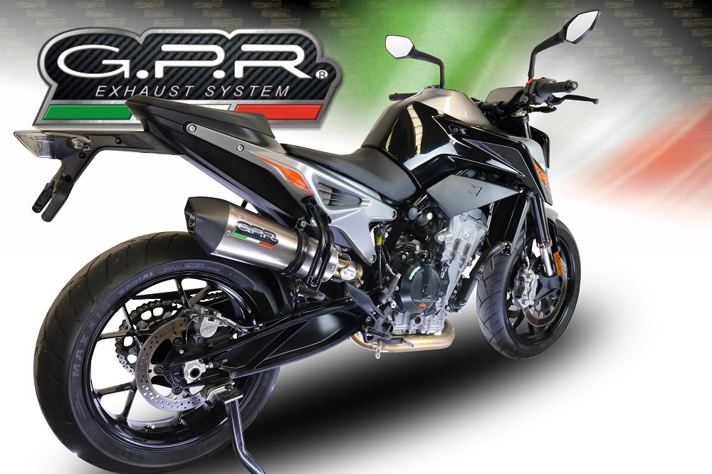 GPR escape compatível com  Ktm Duke 790 2017-2020, New Grand Prix Evo Titanium, Sistema racing Silencioso com tubo de ligação 