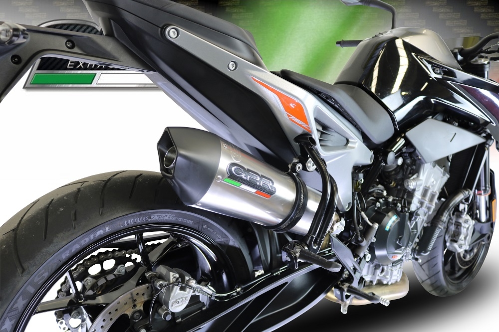 GPR escape compatível com  Ktm Duke 790 2017-2020, New Grand Prix Evo Titanium, Sistema racing Silencioso com tubo de ligação 
