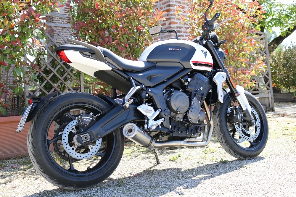 Escape compatível com Triumph Trident 660 2021-2024, M3 Inox , Sistema homologado com catalisador linha completa, silencioso mais coletor 