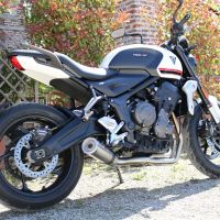 Escape compatível com Triumph Trident 660 2021-2024, M3 Inox , Sistema homologado com catalisador linha completa, silencioso mais coletor 
