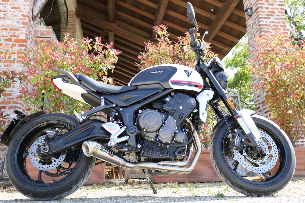 Escape compatível com Triumph Trident 660 2021-2024, Powercone Evo, Sistema homologado com catalisador linha completa, silencioso mais coletor 