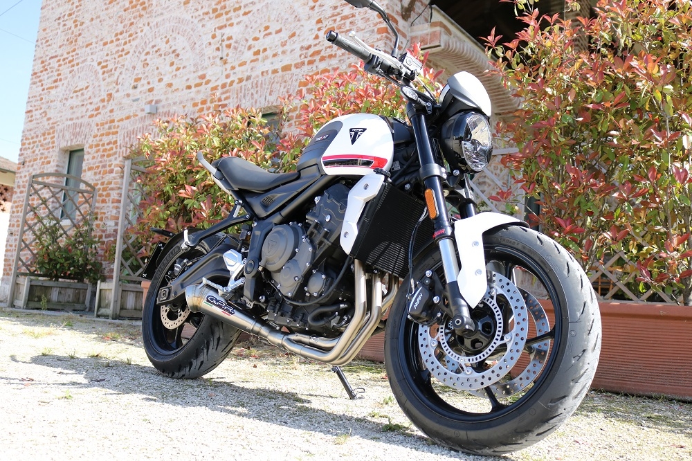 Escape compatível com Triumph Trident 660 2021-2024, Powercone Evo, Sistema homologado com catalisador linha completa, silencioso mais coletor 