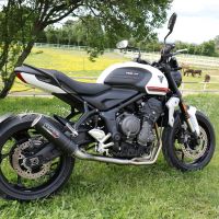 Escape compatível com Triumph Trident 660 2021-2024, M3 Black Titanium, Sistema homologado com catalisador linha completa, silencioso mais coletor 