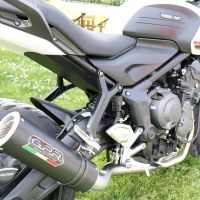 Escape compatível com Triumph Trident 660 2021-2024, M3 Black Titanium, Sistema homologado com catalisador linha completa, silencioso mais coletor 