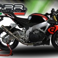 Escape compatível com Aprilia Tuono V4 1100 -Rr -Factory 2015-2016, M3 Titanium Natural, Sistema racing Silencioso com tubo de ligação 
