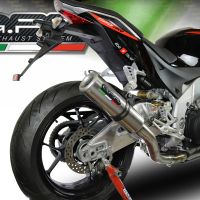 Escape compatível com Aprilia Tuono V4 1100 -Rr -Factory 2015-2016, M3 Titanium Natural, Sistema racing Silencioso com tubo de ligação 