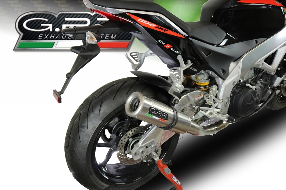 Escape compatível com Aprilia Tuono V4 1100 -Rr -Factory 2015-2016, M3 Titanium Natural, Sistema racing Silencioso com tubo de ligação 