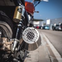 Escape compatível com Honda Cb 500 - S 1993-2005, Ultracone Inox Cafè Racer, Silenciador homologado universal, com db killer removível sem tubo de conexão 