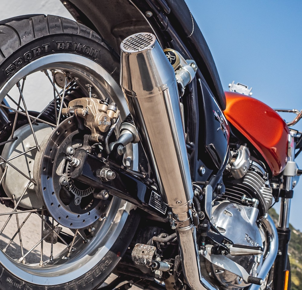 Escape compatível com Honda Transalp XL 650 V 2000-2006, Ultracone Inox Cafè Racer, Silenciador homologado universal, com db killer removível sem tubo de conexão 