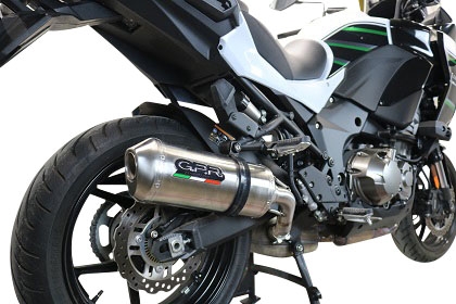 Escape compatível com Kawasaki Versys 1000 I.E. 2019-2020, Satinox , Escape legal, homologado, silenciador com db killer removível e tubo de ligação específico 