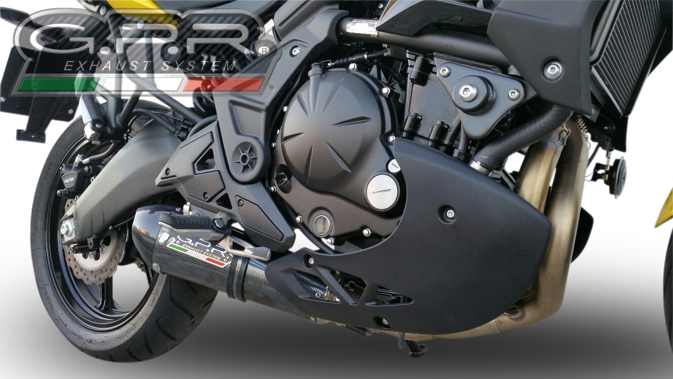 GPR escape compatível com  Kawasaki Er 6 N - F  2012-2016, New Grand Prix Evo Poppy, Sistema homologado com catalisador linha completa, silencioso mais coletor 