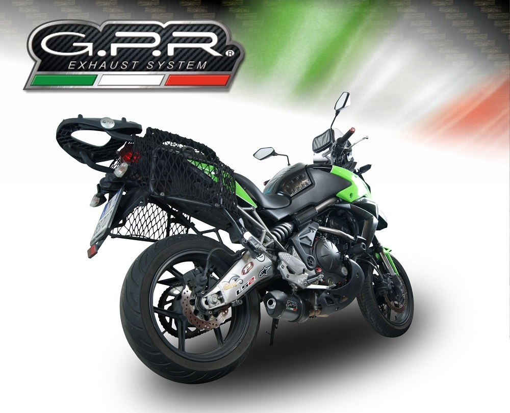 Escape compatível com Kawasaki Versys 650 2006-2014, Furore Nero, Escape legal, homologado, silenciador com db killer removível e tubo de ligação específico 