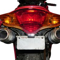 Escape compatível com Honda Vfr 800 V-Tec 2002-2013, Deeptone Inox, Par de silenciosos de escape homologadas, com db killer removível e tubos de ligação específicos 