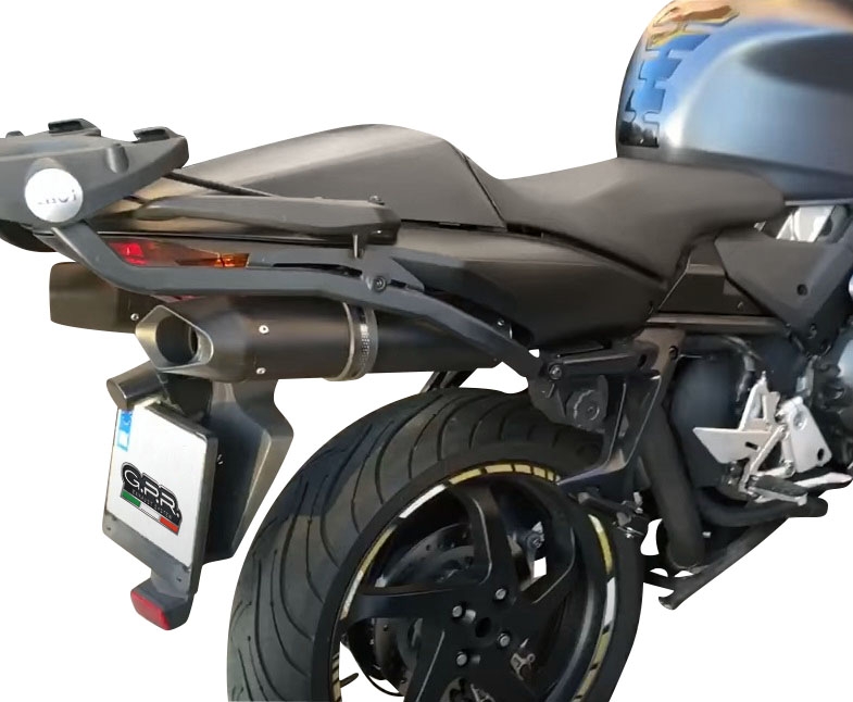 Escape compatível com Honda Vfr 800 V-Tec 2002-2013, Furore Poppy, Par de silenciosos de escape homologadas, com db killer removível e tubos de ligação específicos 