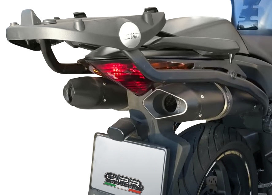 GPR escape compatível com  Honda Vfr 800 V-Tec 2002-2013, Furore Nero, Par de silenciosos de escape homologadas, com db killer removível e tubos de ligação específicos 