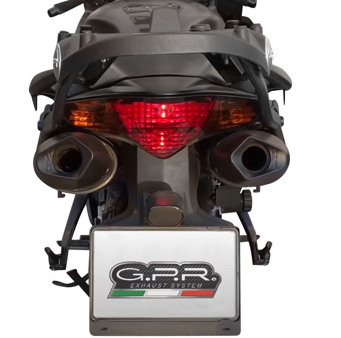 GPR escape compatível com  Honda Vfr 800 V-Tec 2002-2013, Furore Nero, Par de silenciosos de escape homologadas, com db killer removível e tubos de ligação específicos 