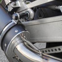 Escape compatível com Yamaha Xjr 1200 1995-1997, Trioval, Par de silenciosos de escape homologadas, com db killer removível e tubos de ligação específicos 