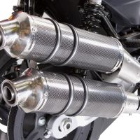 Escape compatível com Harley Davidson Xr 1200 2008-2012, Poppy Tondo, Par de silenciosos de escape homologadas, com db killer removível e tubos de ligação específicos 