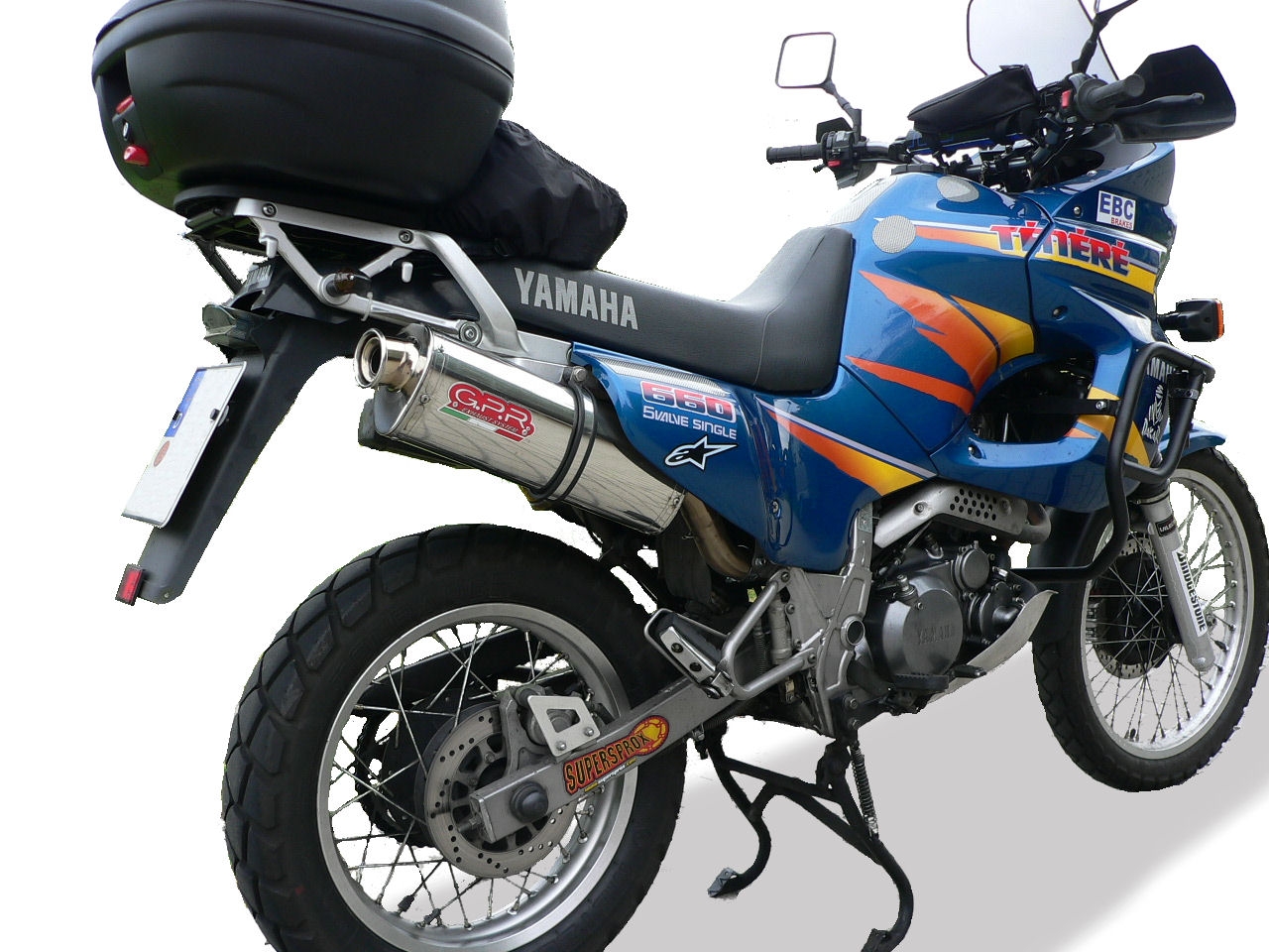 Escape compatível com Yamaha Xtz 660 Teneré 1991-1998, Trioval, Escape legal, homologado, silenciador com db killer removível e tubo de ligação específico 