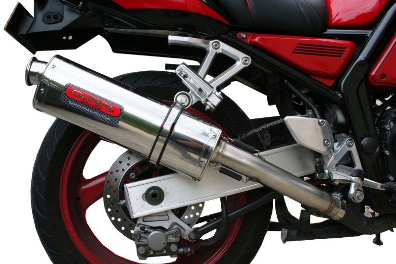 Escape compatível com Yamaha Fzs 600 Fazer 1998-2003, Trioval, Escape legal, homologado, silenciador com db killer removível e tubo de ligação específico 