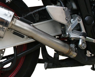 Escape compatível com Yamaha Fzs 600 Fazer 1998-2003, Trioval, Escape legal, homologado, silenciador com db killer removível e tubo de ligação específico 