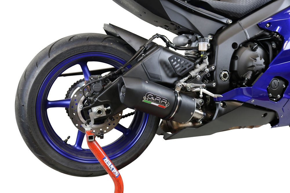 Escape compatível com Yamaha Yzf R6 2017-2025, Furore Evo4 Nero, Escape legal, homologado, silenciador com db killer removível e tubo de ligação específico 