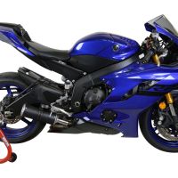 Escape compatível com Yamaha Yzf R6 2017-2025, M3 Black Titanium, Escape legal, homologado, silenciador com db killer removível e tubo de ligação específico 