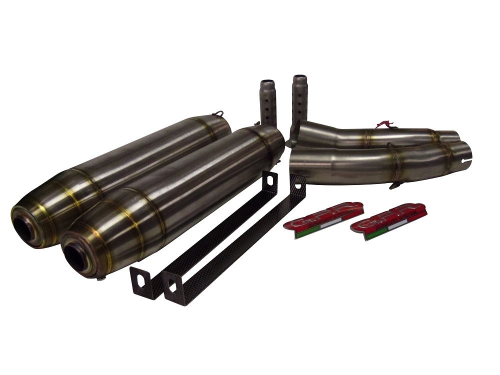 Escape compatível com Yamaha Yzf 1000 R1 2004-2006, Deeptone Inox, Par de silenciosos de escape homologadas, com db killer removível e tubos de ligação específicos 