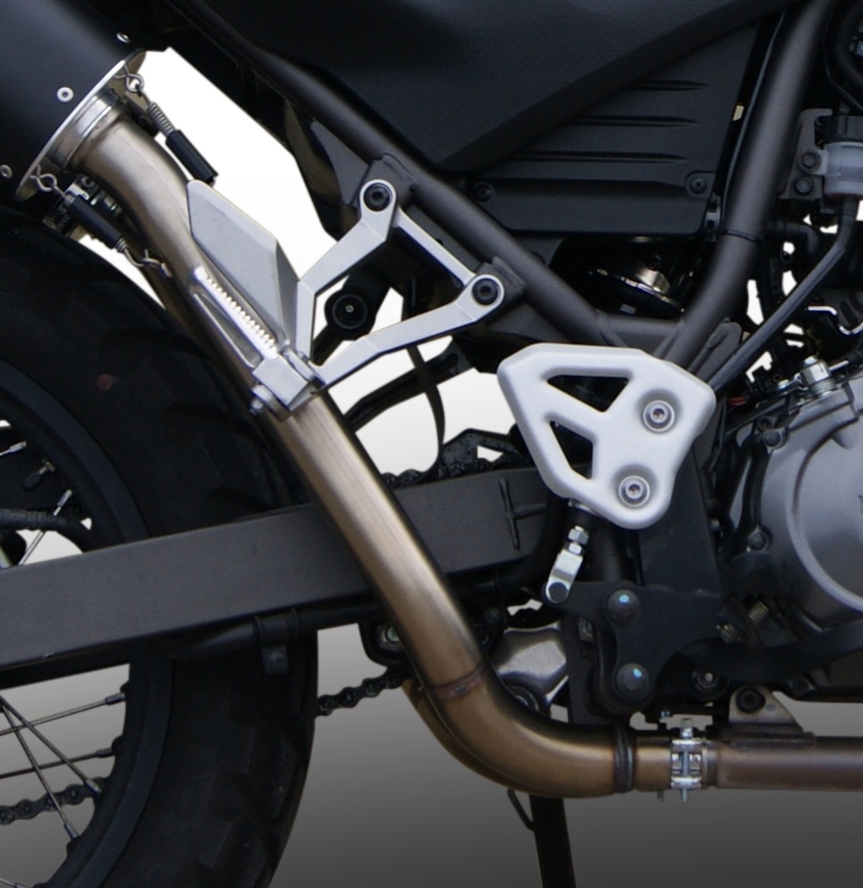 Escape compatível com Yamaha Xt 660 X-R 2004-2014, Trioval, Par de silenciosos de escape homologadas, com db killer removível e tubos de ligação específicos 