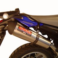 Escape compatível com Yamaha Xt 660 X-R 2004-2014, Trioval, Par de terminais de exaustão aprovados, com db killer removível, catalisadores e tubo de conexão específico 