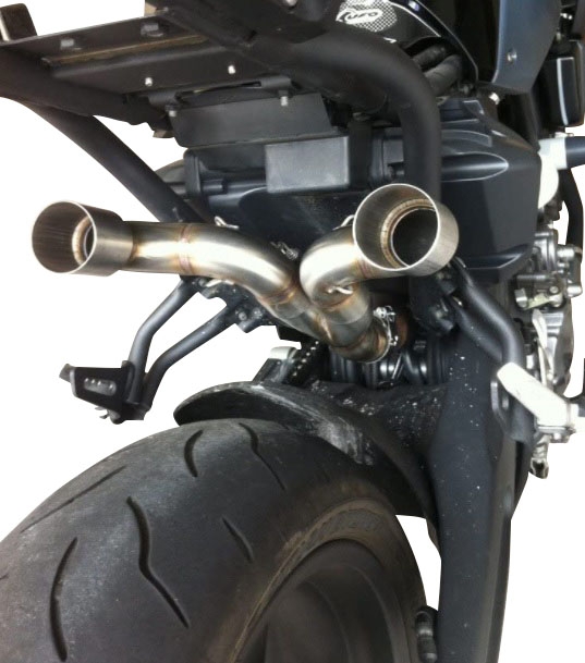 Escape compatível com Yamaha MT03 660 2006-2013, Albus Ceramic, Par de silenciosos de escape homologadas, com db killer removível e tubos de ligação específicos 