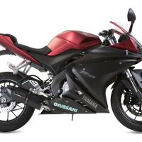 Escape compatível com Yamaha Yzf-R 125 2017-2018, Furore Evo4 Nero, Sistema homologado com catalisador linha completa, silencioso mais coletor 