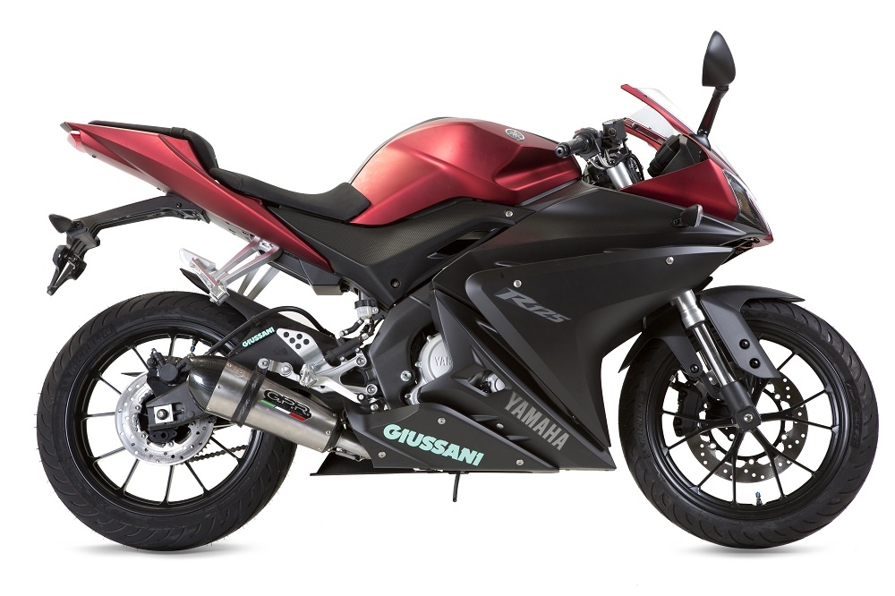 GPR escape compatível com  Yamaha Yzf-R 125  2017-2018, New Grand Prix Evo Titanium, Sistema homologado com catalisador linha completa, silencioso mais coletor 