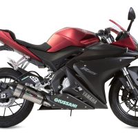 GPR escape compatível com  Yamaha Yzf-R 125  2017-2018, New Grand Prix Evo Titanium, Sistema homologado com catalisador linha completa, silencioso mais coletor 