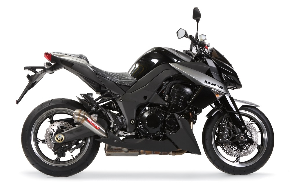 Escape compatível com Kawasaki Z 1000 2010-2013, Powercone Evo, Par de silenciosos de escape homologadas, com db killer removível e tubos de ligação específicos 