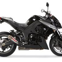 Escape compatível com Kawasaki Z 1000 2010-2013, Powercone Evo, Par de silenciosos de escape homologadas, com db killer removível e tubos de ligação específicos 