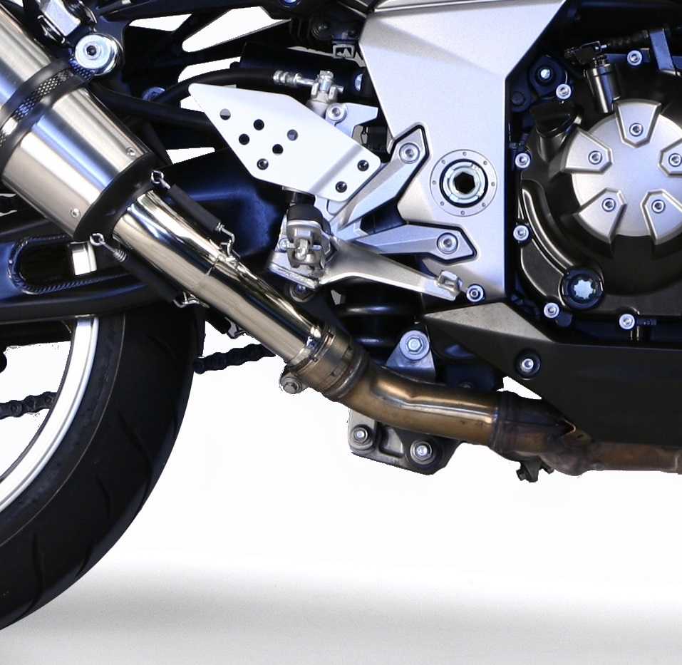 Escape compatível com Kawasaki Z 1000 2007-2009, M3 Inox , Par de silenciosos de escape homologadas, com db killer removível e tubos de ligação específicos 