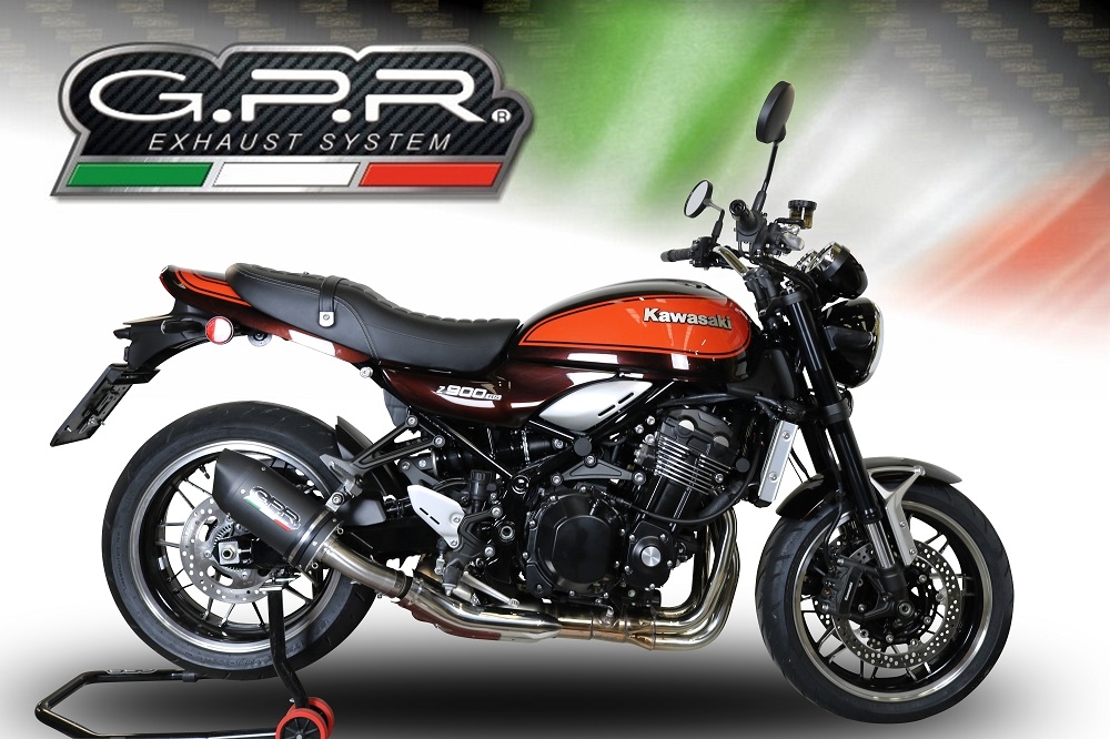 Escape compatível com Kawasaki Z 900 RS 2021-2024, Furore Evo4 Nero, Escape legal, homologado, silenciador com db killer removível e tubo de ligação específico 